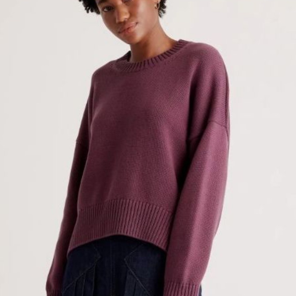 Quince Cotton Boyfriend Crewneck Sweater